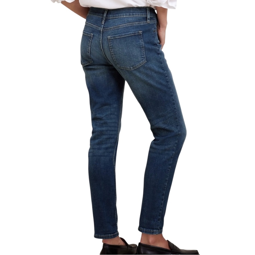 NWT BANANA REPUBLIC Girlfriend Jeans Dark Wash Blue Size 30/10 Cuffed Hems - Picture 7 of 10